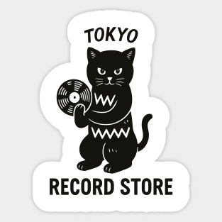 Tokyo Record Store Cat CD V1 – Japanese Vaporwave Aesthetic Retro Music Art Sticker